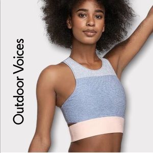 Outdoor Voice TriTone Slashback Crop Top